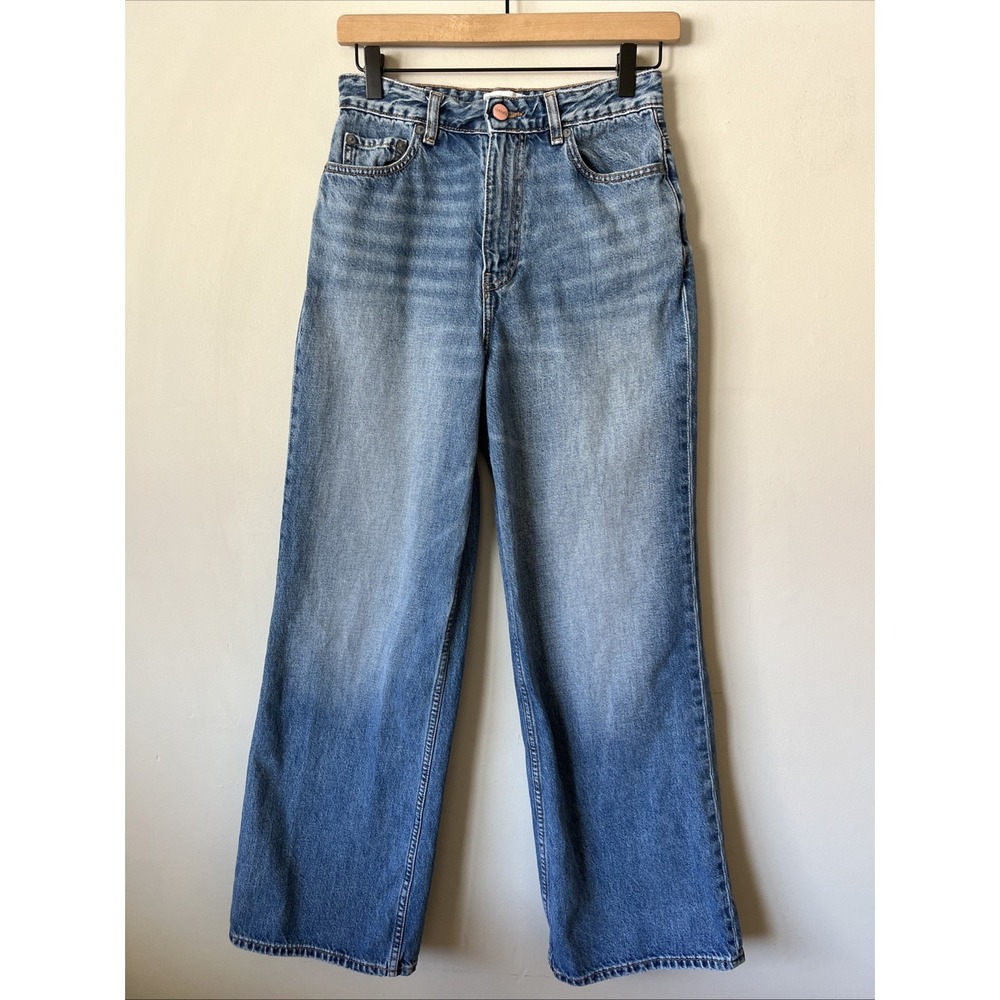 Ganni Magny Wide Leg Denim Jeans Size 27  100% Cotton